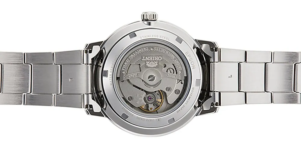 Orient Contemporary Automatic Stainless Steel White Dial Date Mens Watch RA-AC0E02S10B