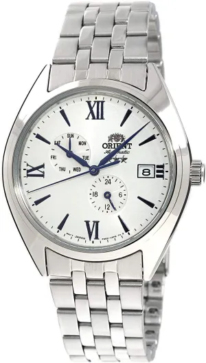 Orient Tristar Automatic Stainless Steel White Dial Day-Date Mens Watch RA-AK0506S10B
