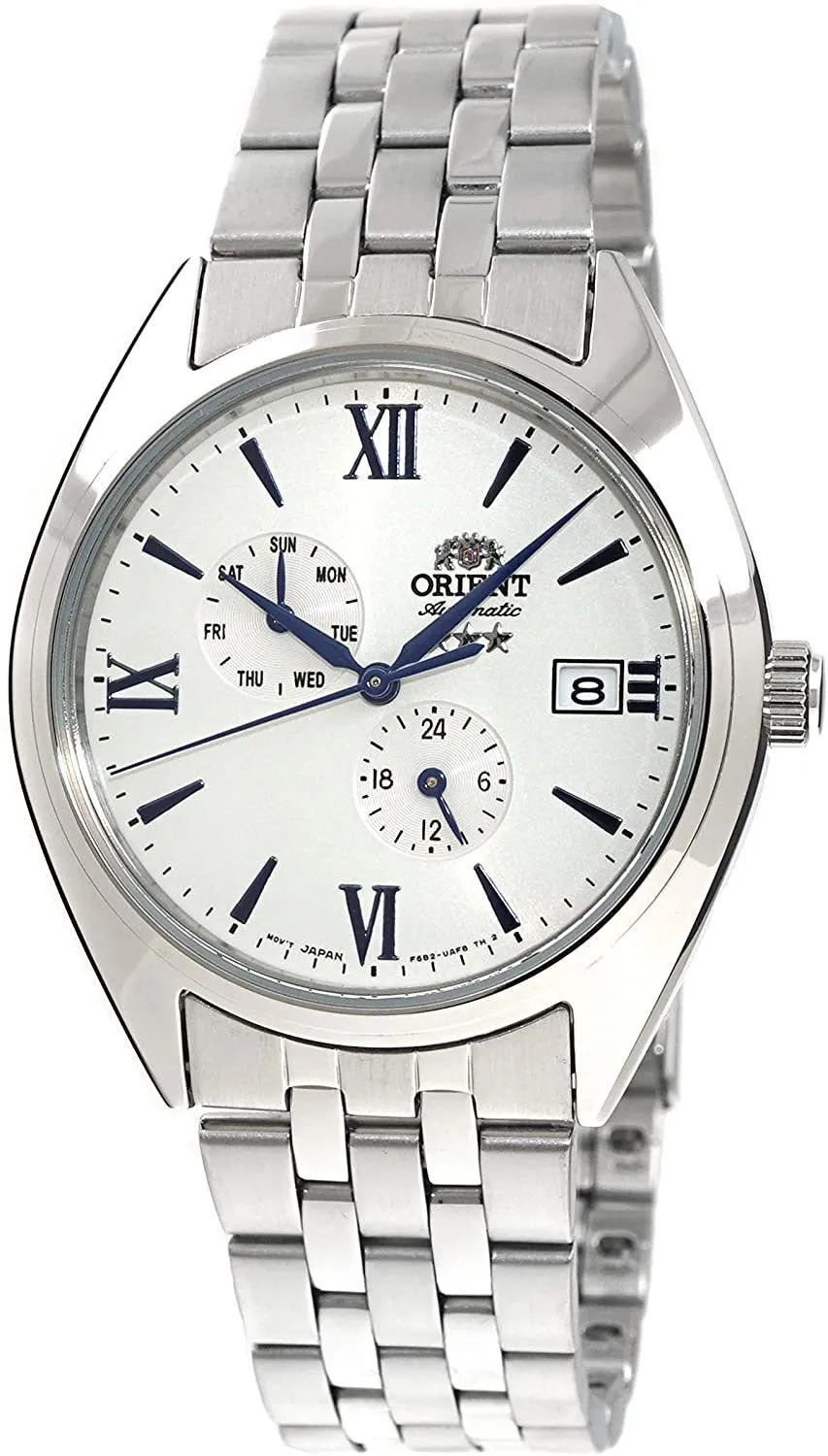 Orient Tristar Automatic Stainless Steel White Dial Day-Date Mens Watch RA-AK0506S10B
