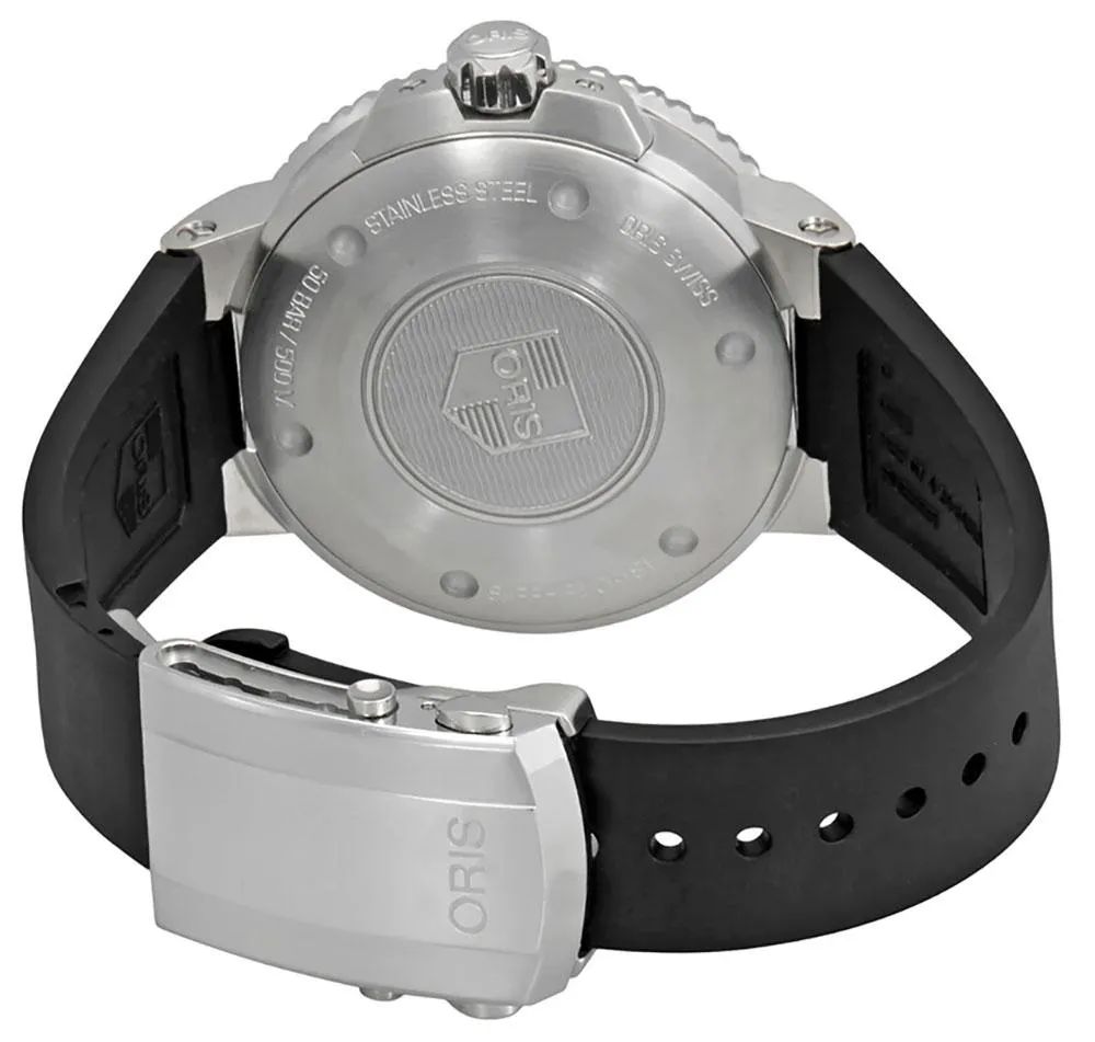 Oris Aquis Automatic Stainless Steel Black Rubber Strap Blue Dial Date Divers Mens Watch 743 7733 4135-RS