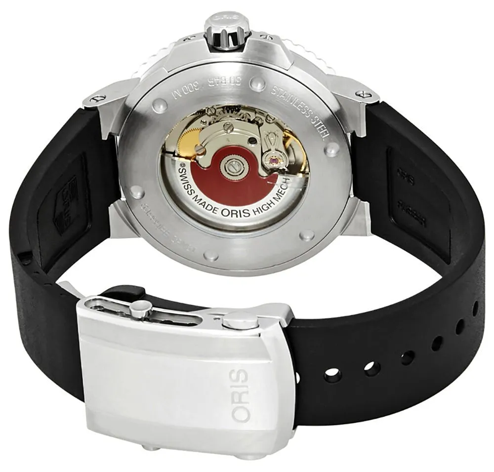Oris Aquis Automatic Stainless Steel Green Dial Black Rubber Strap Date Divers Mens Watch 733 7730 4157-07 4 24 64EB