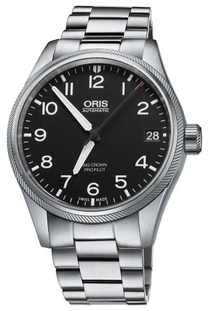 Oris Big Crown ProPilot Automatic Stainless Steel Black Dial Date Mens Watch 751 7697 4164-07 8 20 19