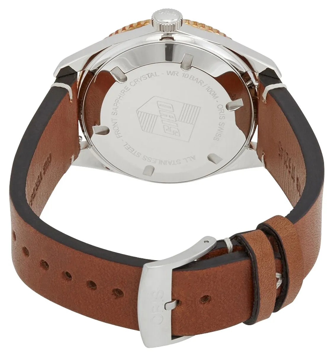 Oris Divers Sixty-Five Automatic Stainless Steel & Bronze Black Dial Brown Leather Strap Date Mens Watch 733 7720 4354-07 5 21 45