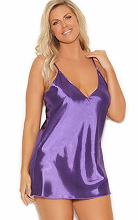Pretty Purple Satin Nightie Queen