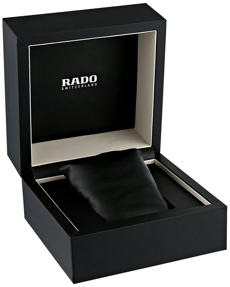 Rado HyperChrome Ceramic Mens Watch R32272105 Black Leather Strap Silver Dial Automatic