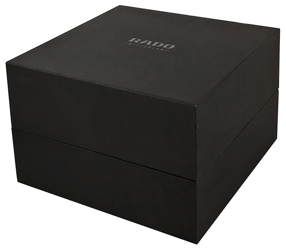 Rado HyperChrome Ceramic Mens Watch R32272105 Black Leather Strap Silver Dial Automatic
