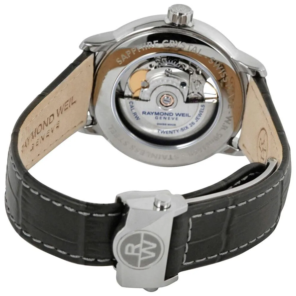 Raymond Weil Maestro Automatic Stainless Steel Grey Leather Strap Grey Dial Mens Watch 2227-STC-00609