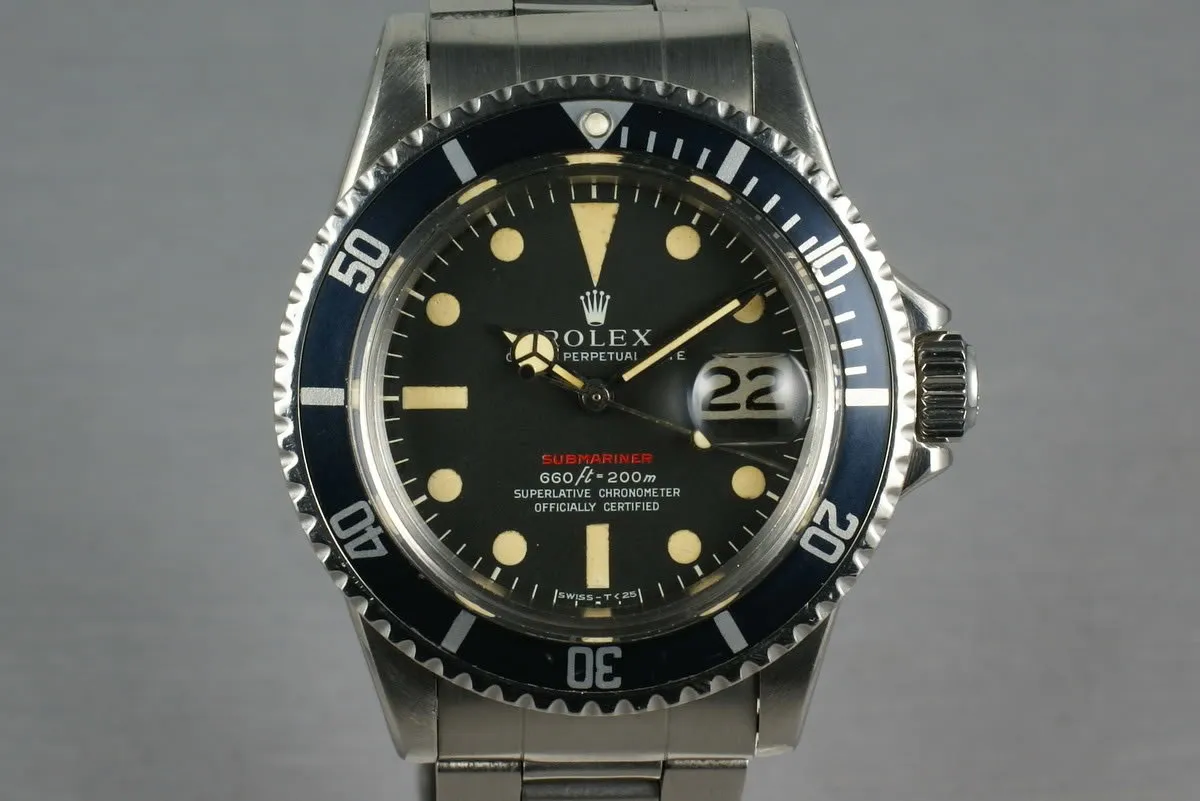 Rolex Red Submariner Ref: 1680 with Box and Papers