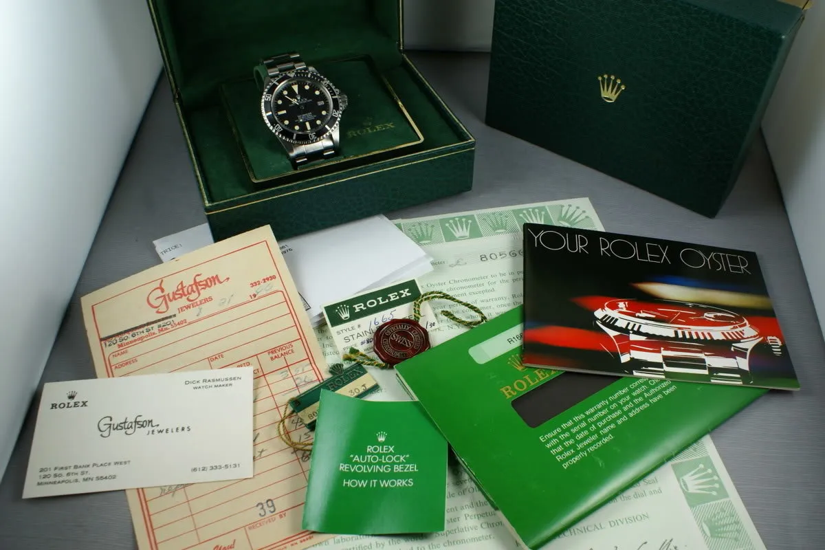 Rolex Sea Dweller 1665 Box and Papers
