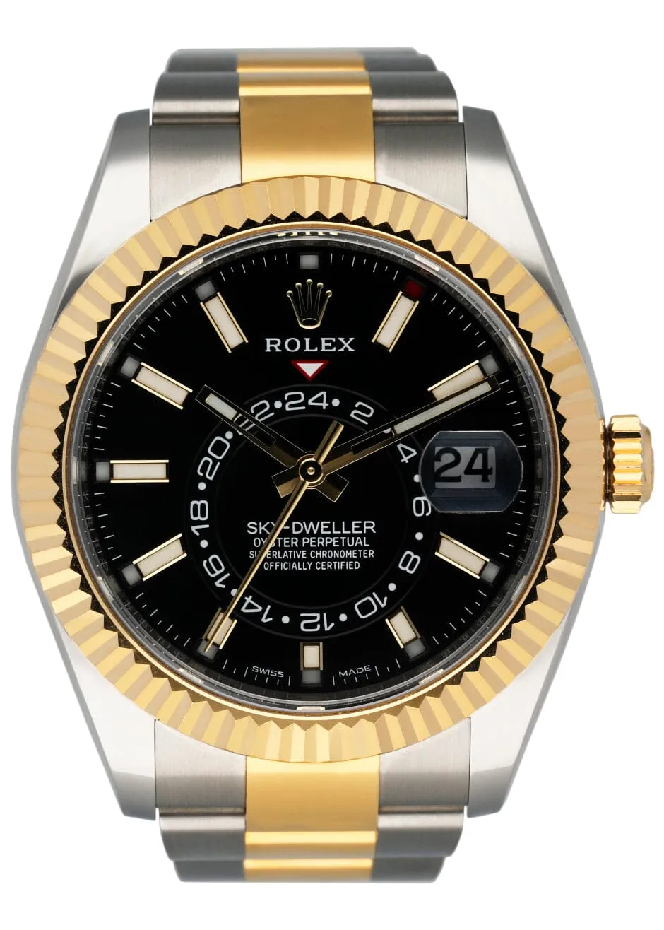 Rolex Sky-Dweller 326933 Black Dial Mens Watch Box Papers