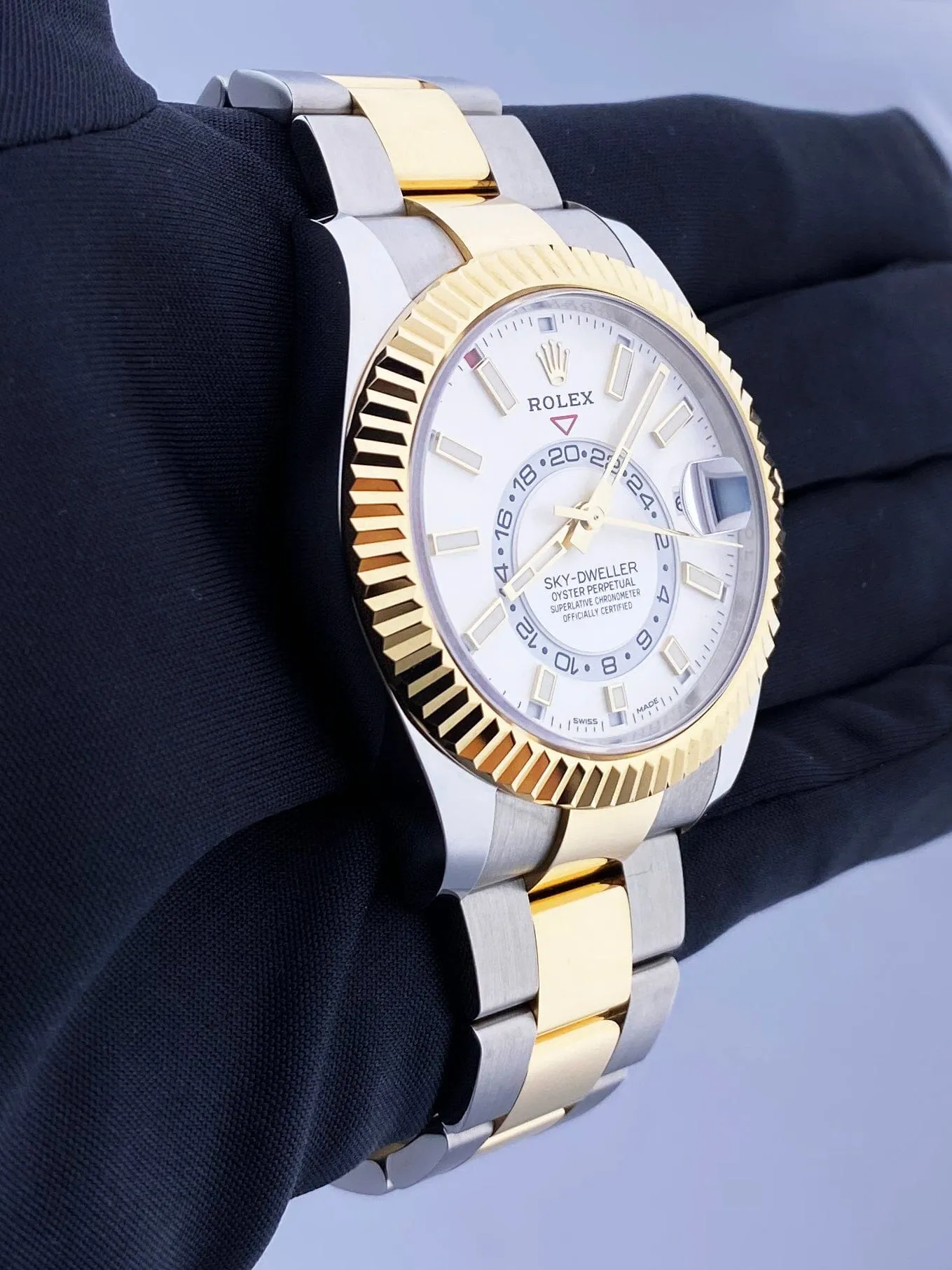 Rolex Sky Dweller 326933 White Dial Mens Watch Box Papers
