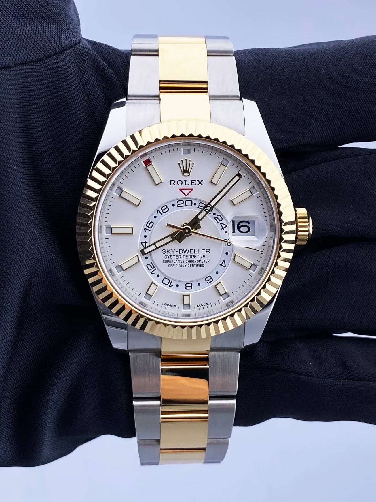 Rolex Sky Dweller 326933 White Dial Mens Watch Box Papers