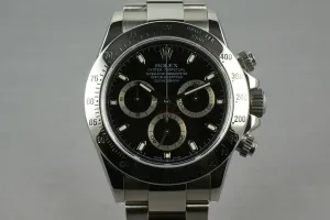 Rolex SS Daytona 116520 Black Dial V serial with papers