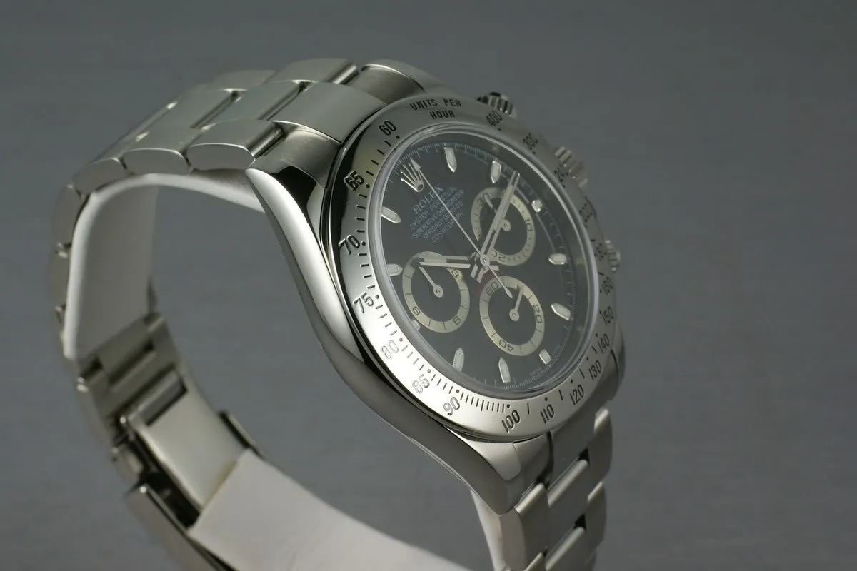 Rolex SS Daytona 116520 Black Dial V serial with papers