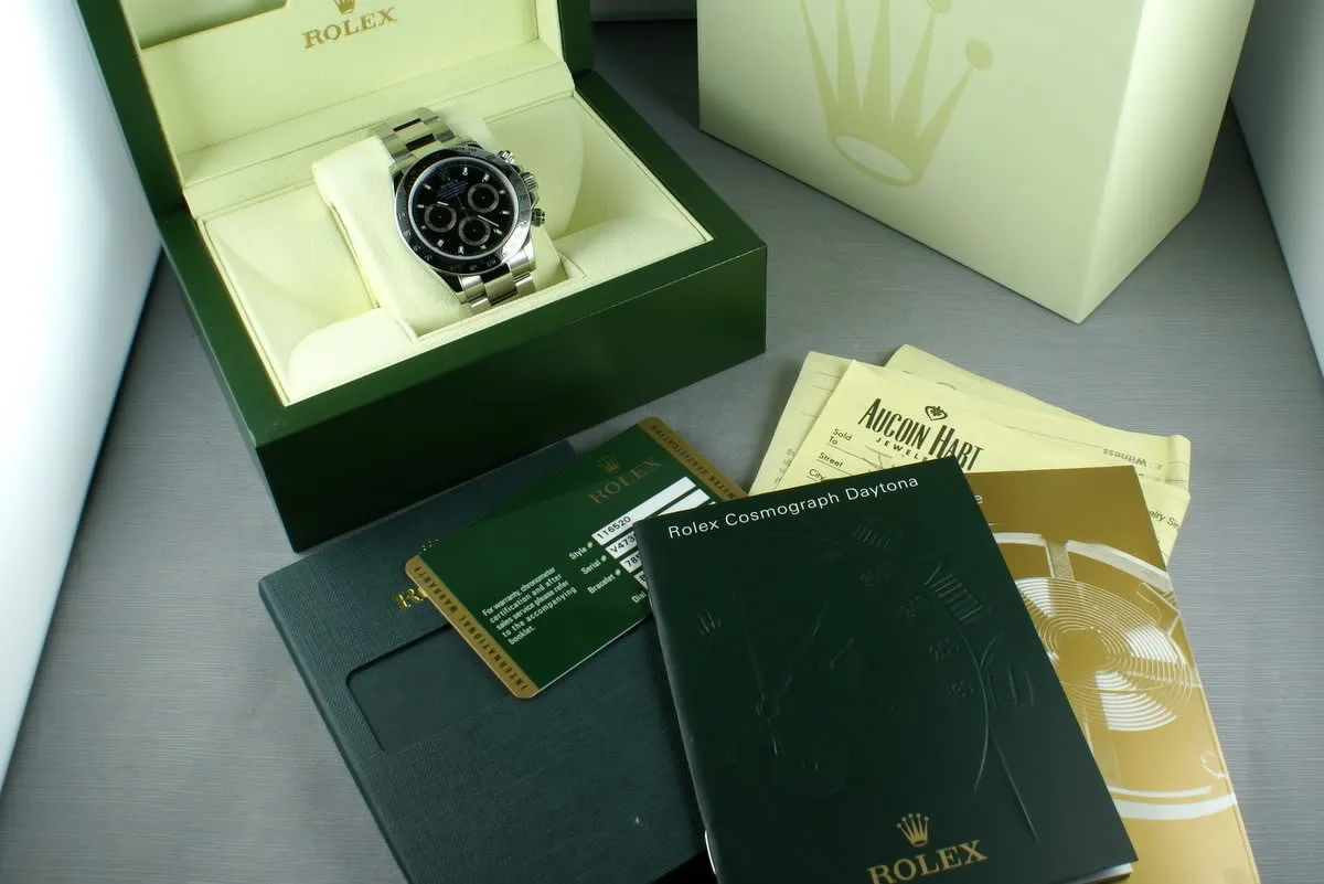 Rolex SS Daytona 116520 Black Dial V serial with papers