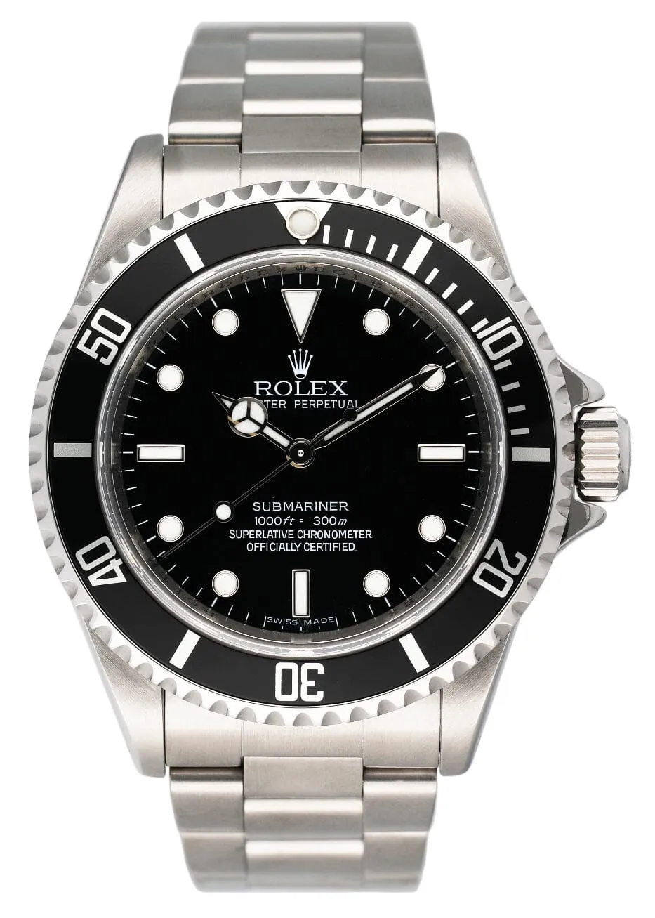 Rolex Submariner 14060M No Date Engraved Rehaut Mens Watch