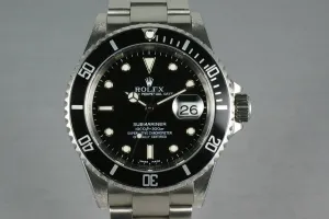 Rolex Submariner 16610 with box and papers K serial