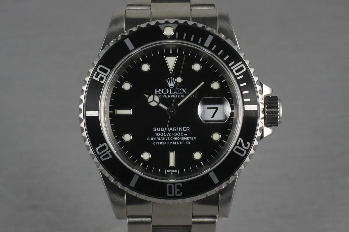 Rolex Submariner 16610 with Box and Papers