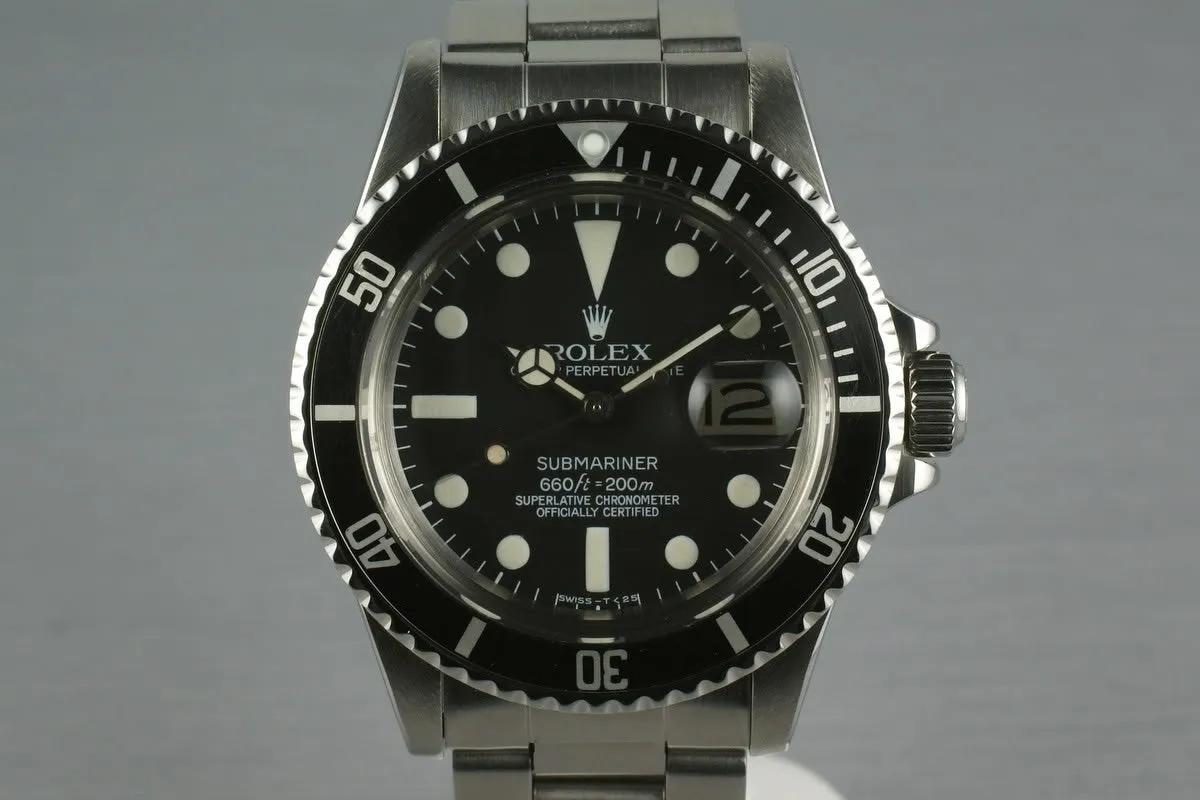 Rolex Submariner 1680 Box and Papers