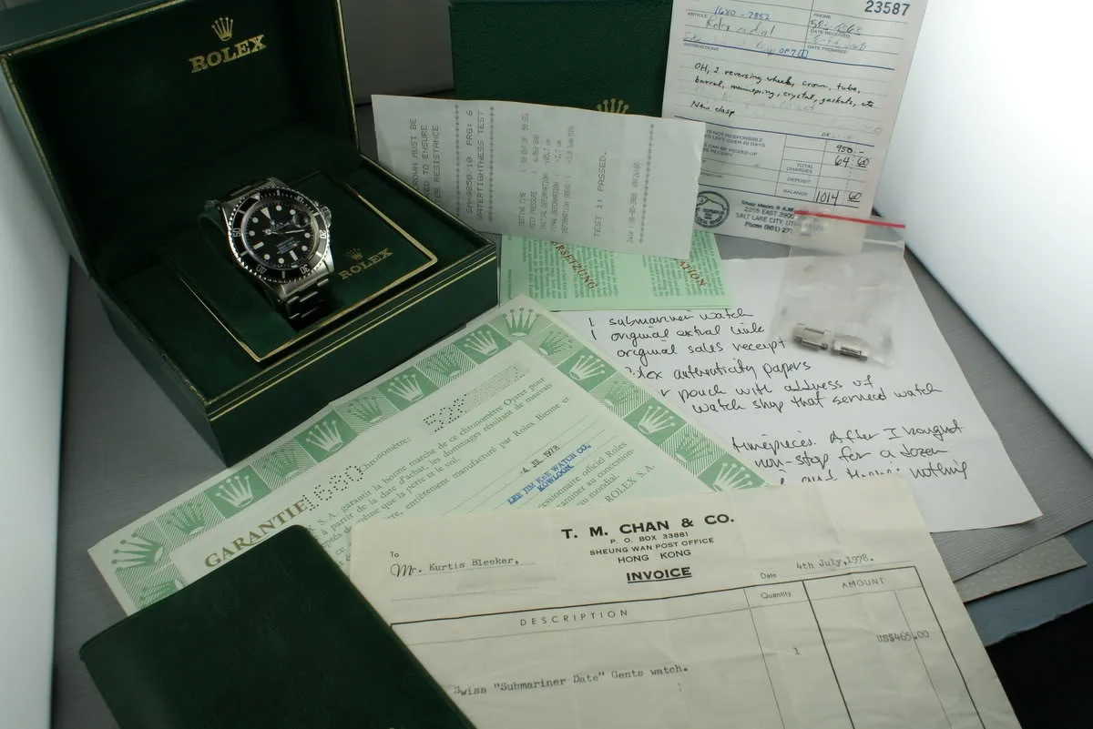 Rolex Submariner 1680 Box and Papers