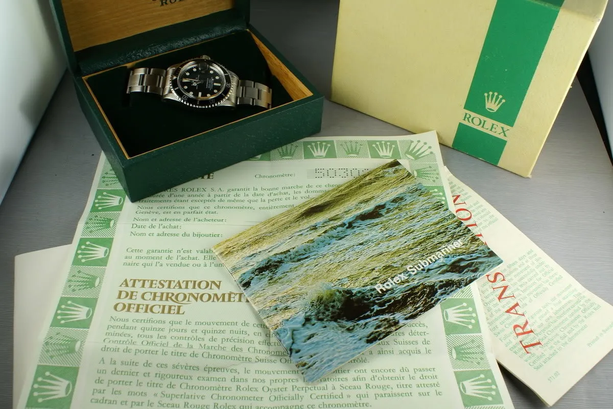 Rolex Submariner 1680 Complete box and papers set