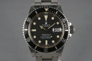 Rolex Submariner 16800 Matte Dial