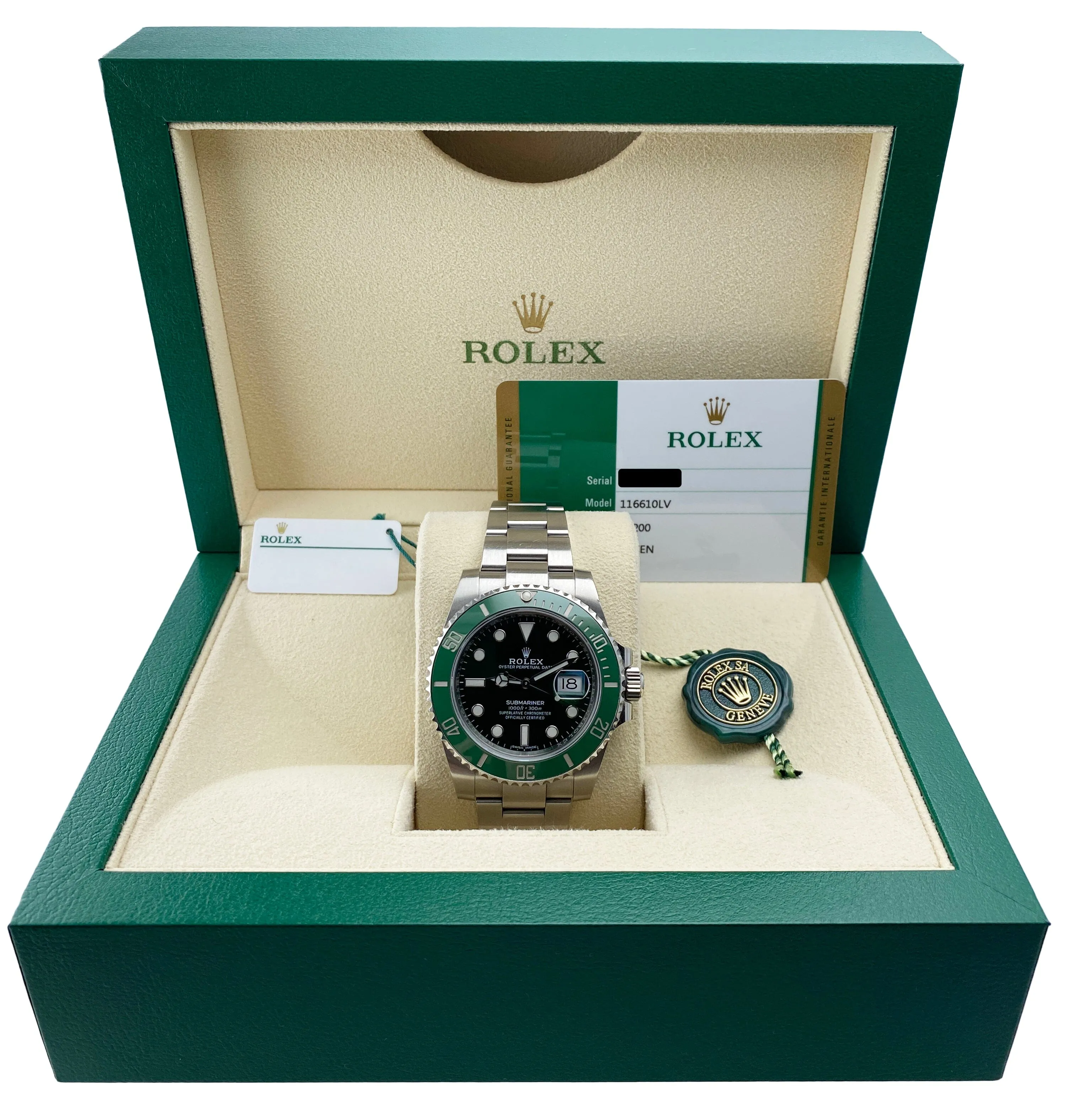 Rolex Submariner Date Hulk 116610LV Mens Watch Box Papers