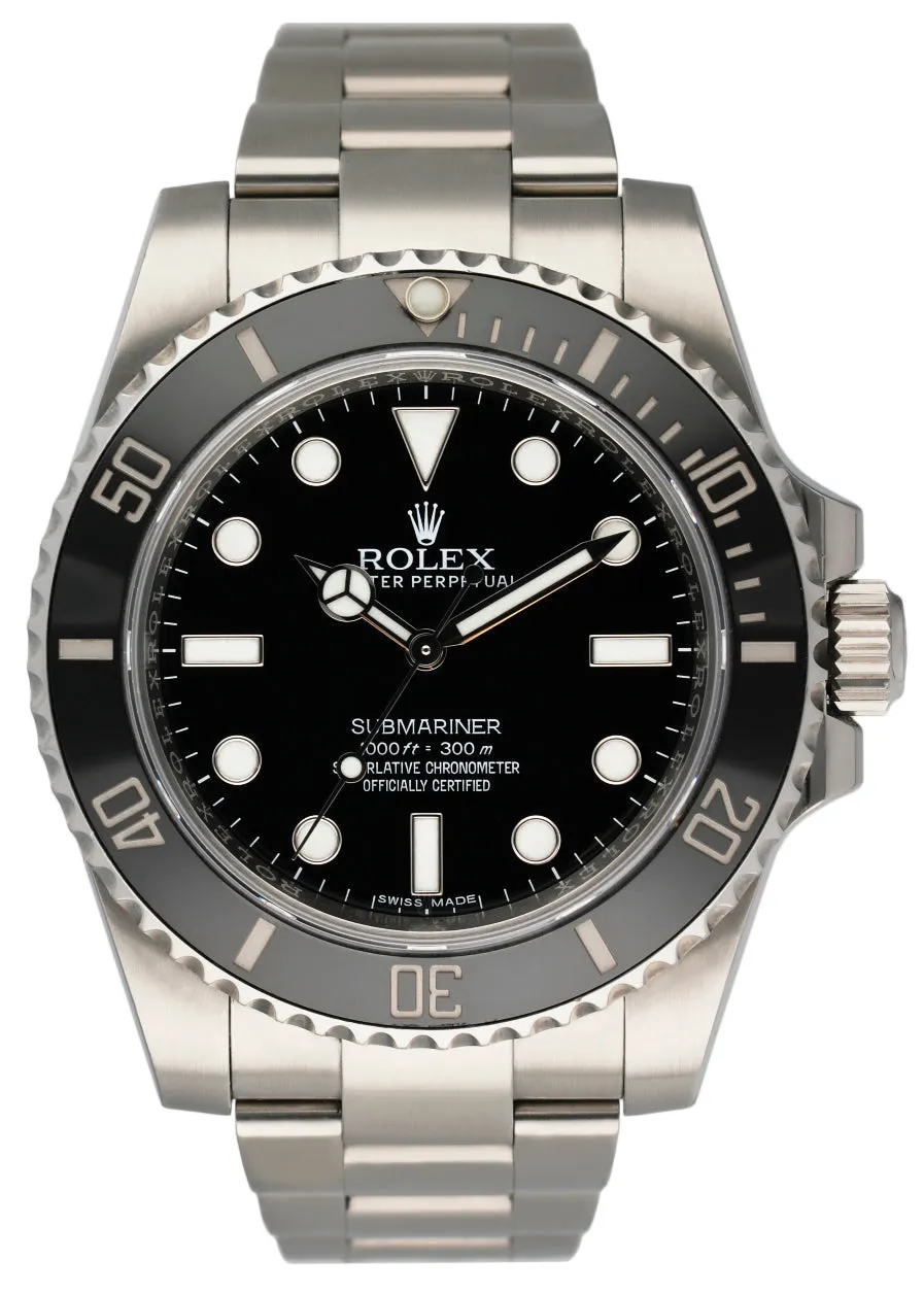 Rolex Submariner No Date 114060 Ceramic Bezel Mens Watch