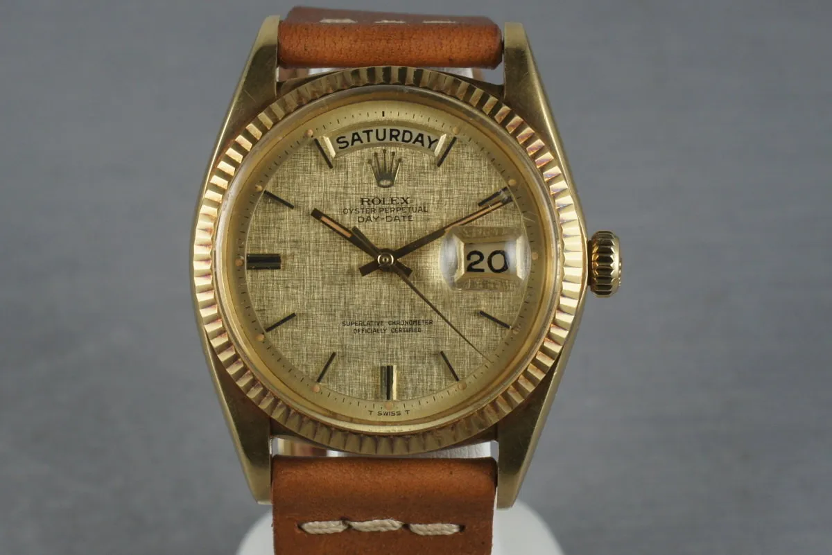 Rolex Vintage 18K YG President 1803 with Linen Dial
