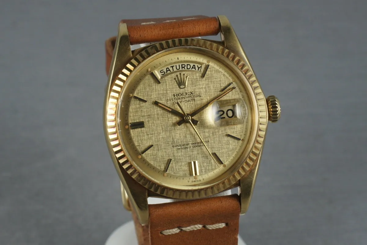 Rolex Vintage 18K YG President 1803 with Linen Dial