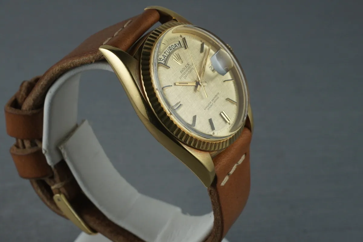 Rolex Vintage 18K YG President 1803 with Linen Dial