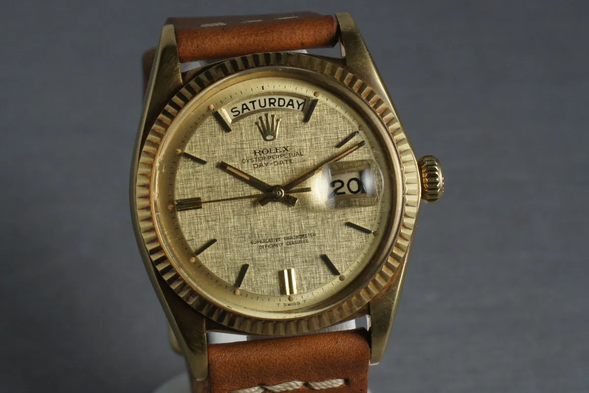 Rolex Vintage 18K YG President 1803 with Linen Dial