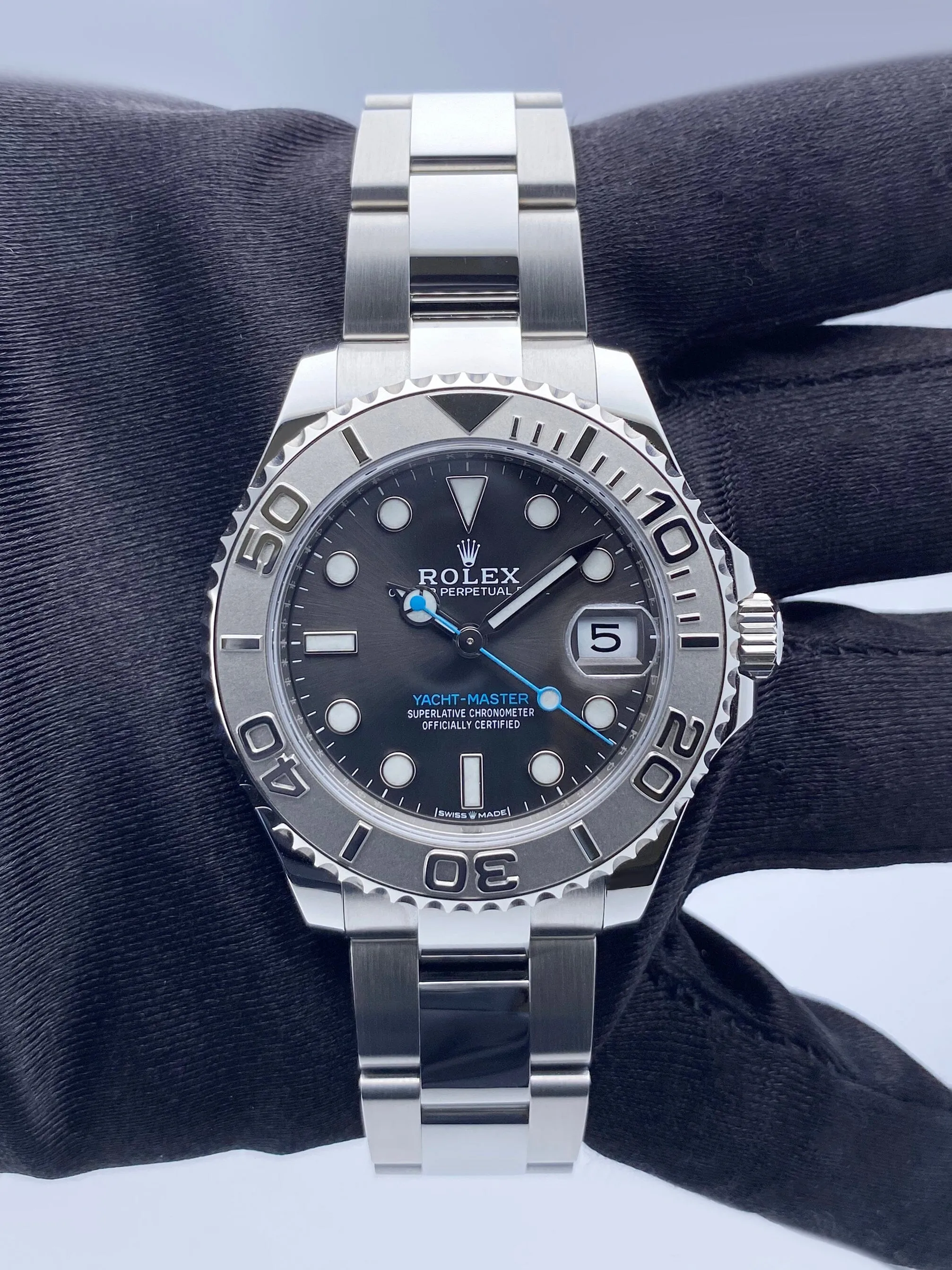 Rolex Yacht-Master 37 268622 Slate Dial Mens Watch Box Papers