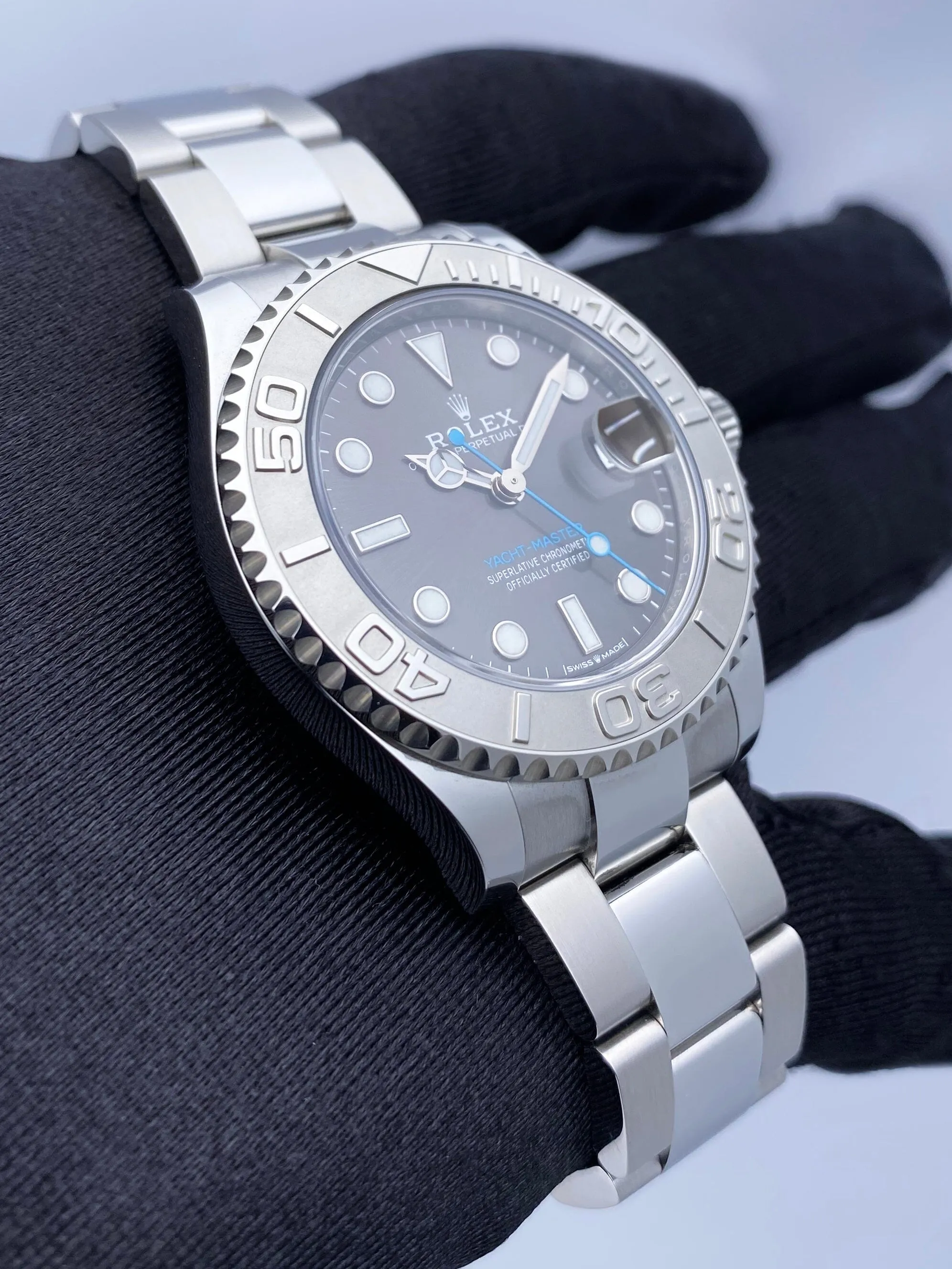 Rolex Yacht-Master 37 268622 Slate Dial Mens Watch Box Papers