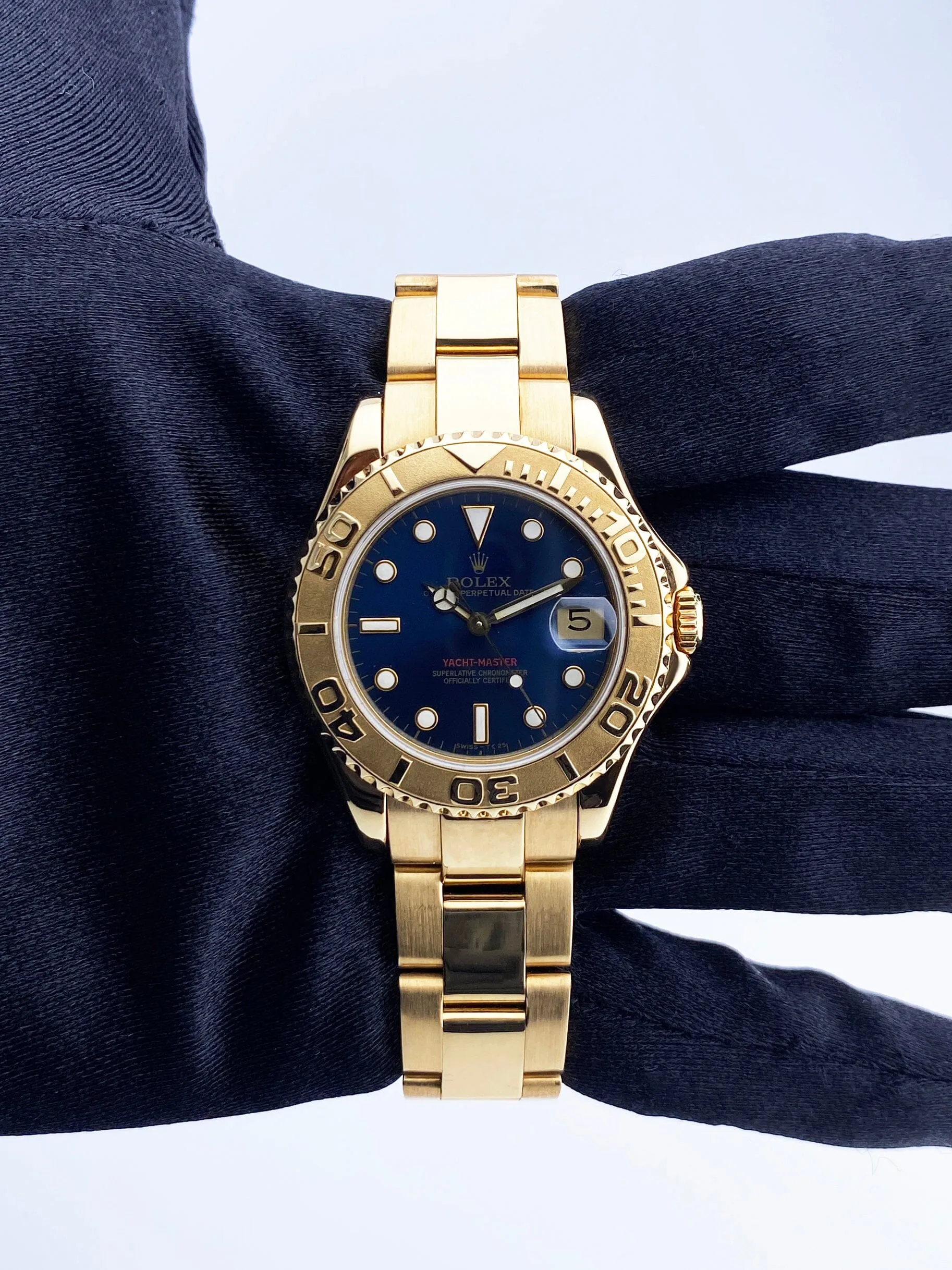 Rolex Yacht Master 68628 Blue Dial 18K Yellow Gold Watch