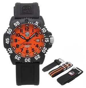 Special Edition Luminox Navy SEAL Colormark x Scott Cassell FastStrap UVP PC Carbon Orange Dial Interchangeable Strap Date Divers Quartz Mens Watch XS.3059.SEF