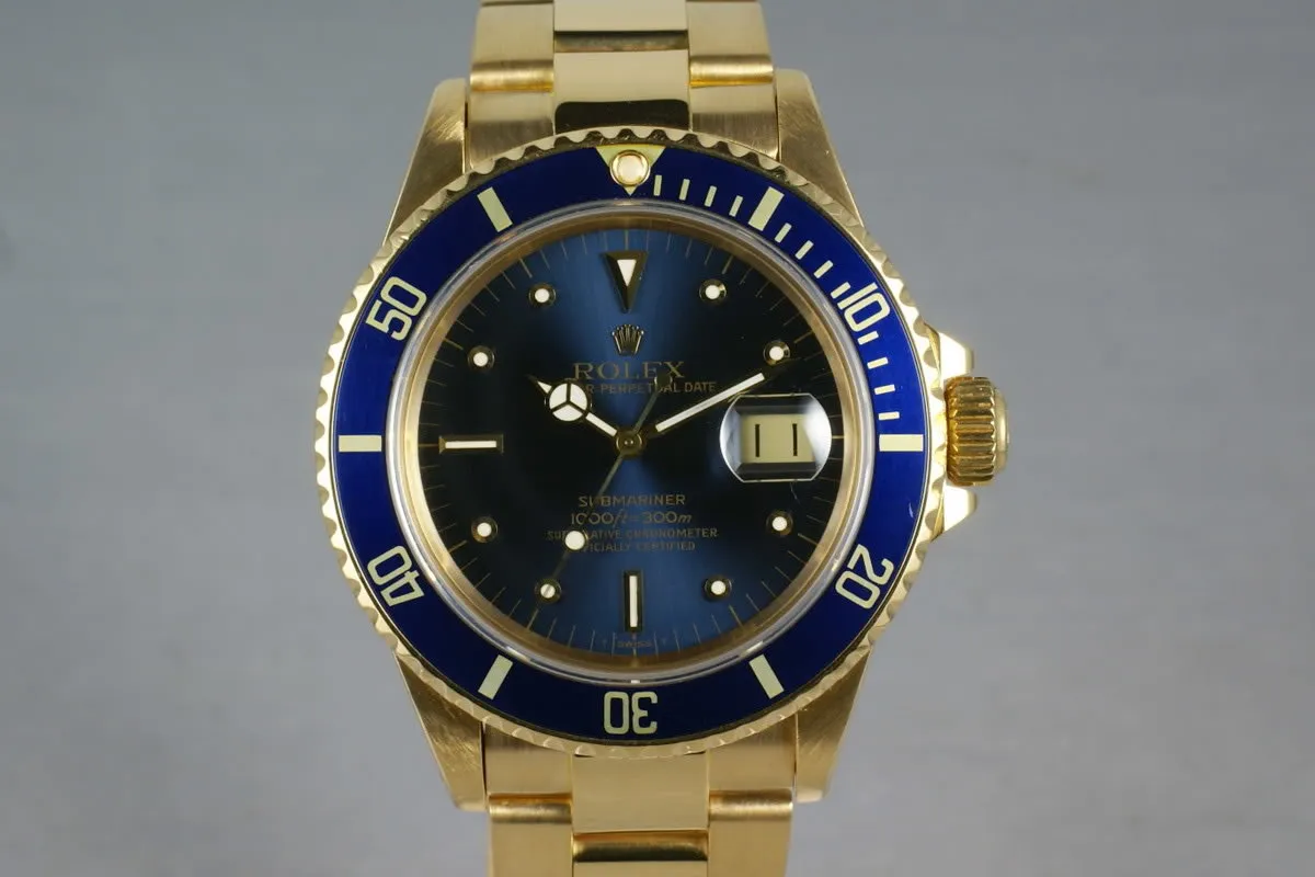 Submariner 18K  16808 Blue Nipple Dial