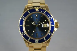 Submariner 18K  16808 Blue Nipple Dial