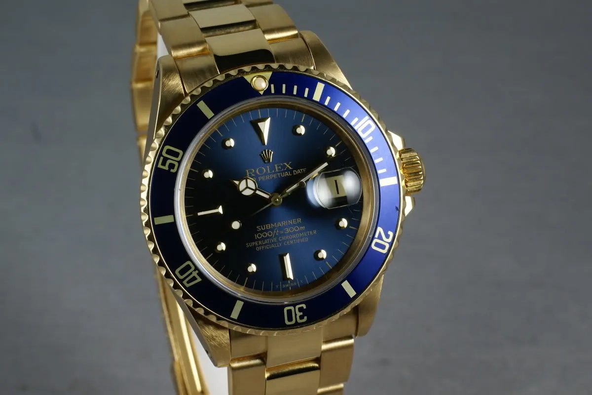 Submariner 18K  16808 Blue Nipple Dial