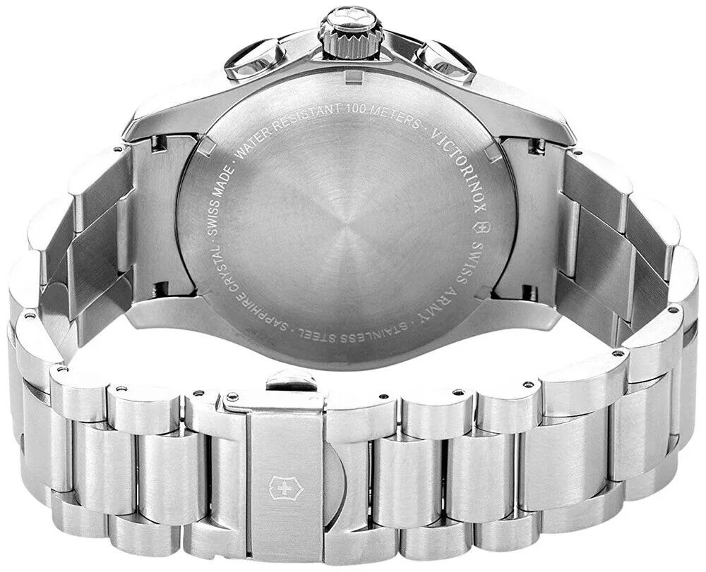 Swiss Army Victorinox Chrono Classic XLS Chronograph Tachymeter Scale Mens Steel Watch Date 241213