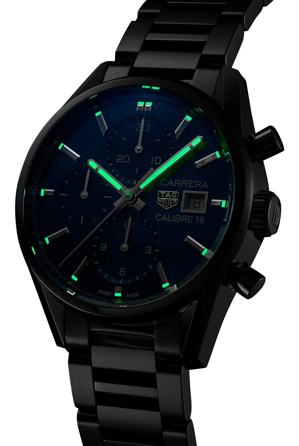 TAG Heuer Carrera Automatic Chronograph Stainless Steel Blue Dial Date Mens Watch CBK2112.BA0715