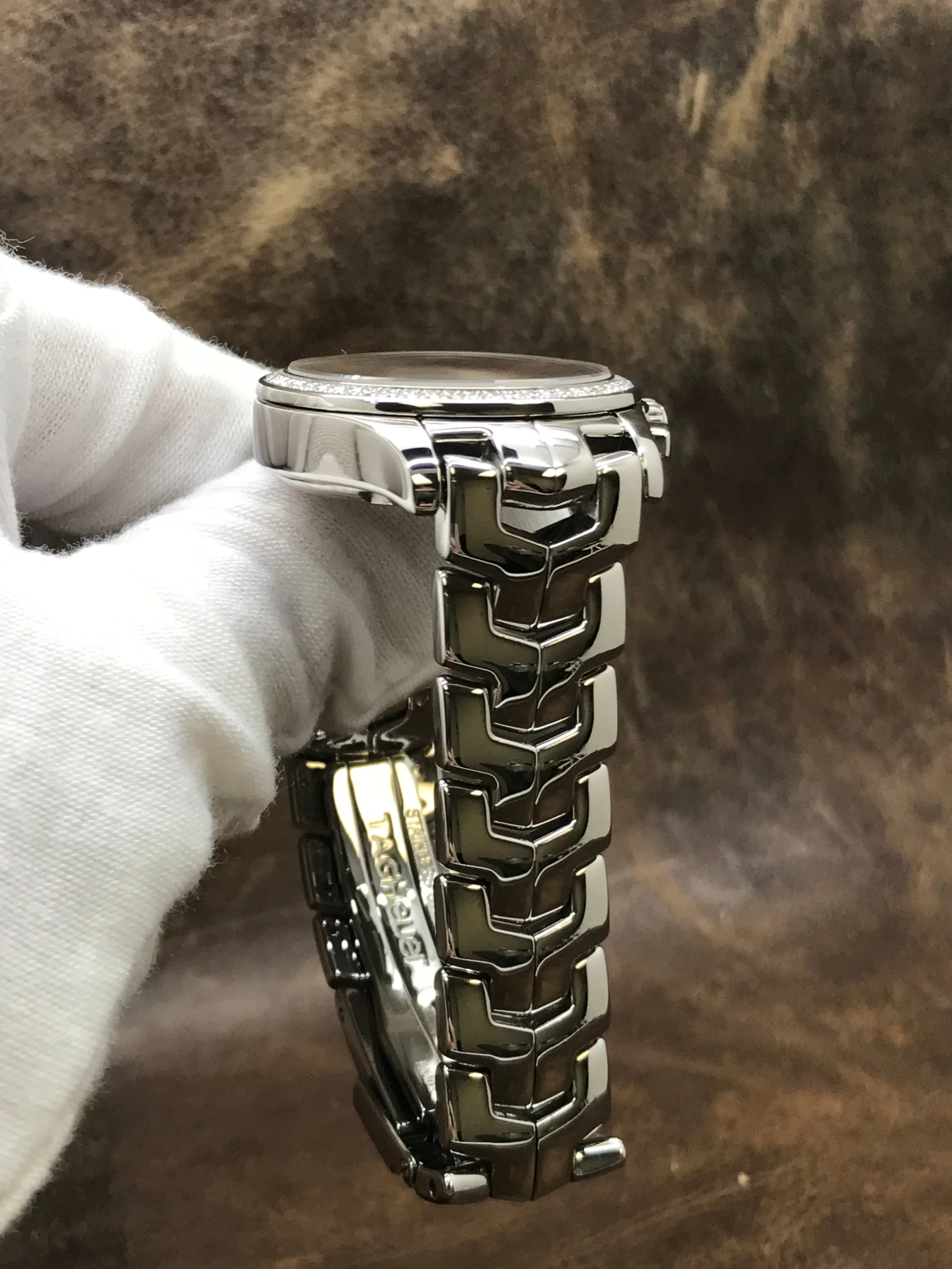 TAG Heuer Link Chronograph CJF1314 Mother of Pearl Diamond Dial Quartz Women's Watch