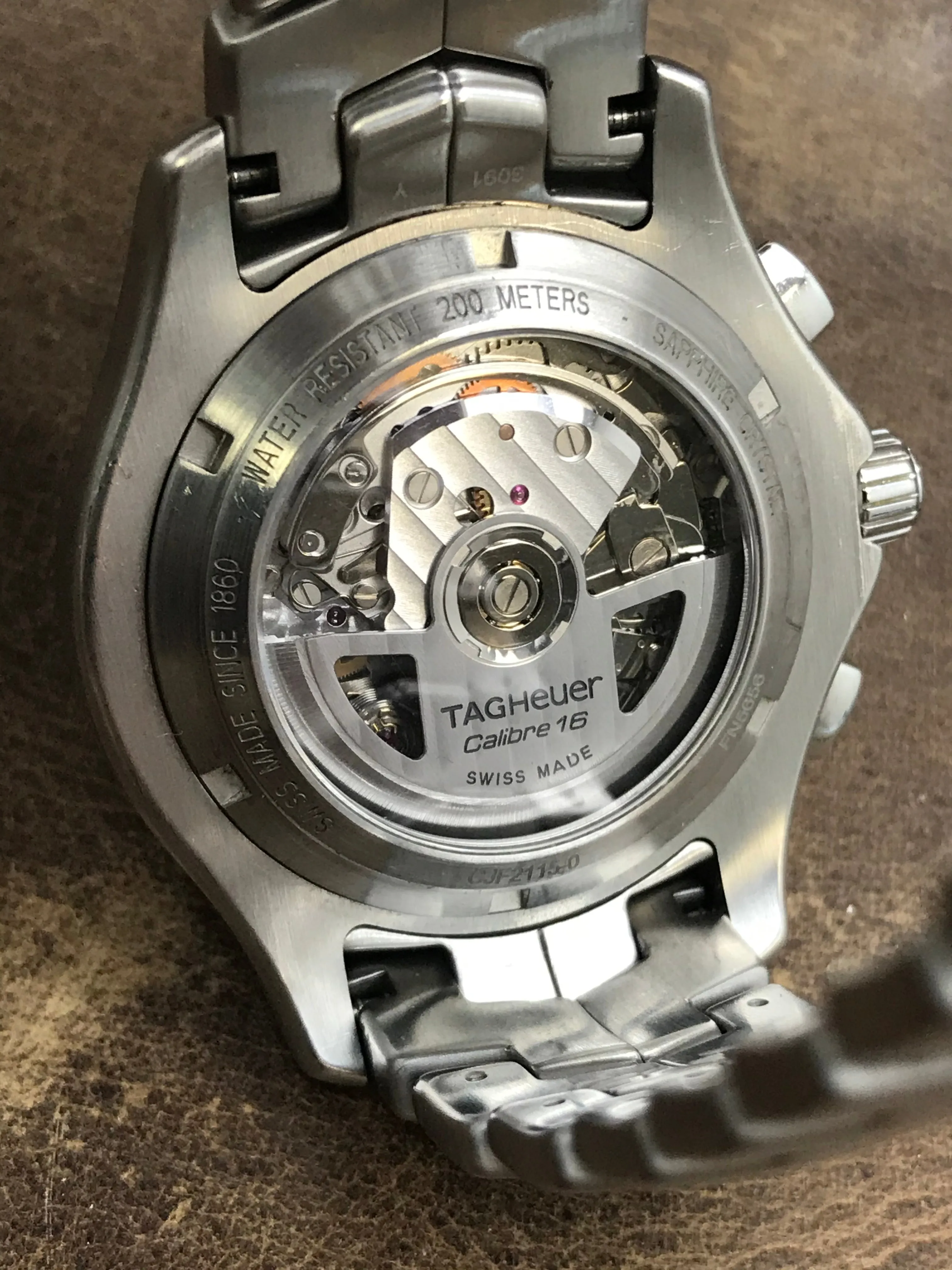 TAG Heuer Link Chronograph Link CJF2115 Grey Dial Automatic  Men's Watch