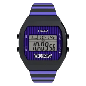 Timex X Wednesday Digital 36mm Stainless Steel Band