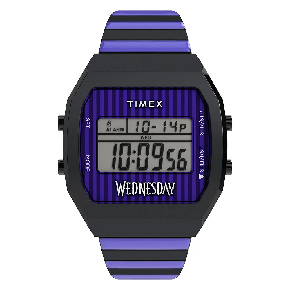 Timex X Wednesday Digital 36mm Stainless Steel Band