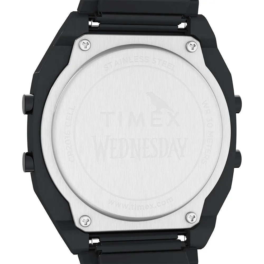 Timex X Wednesday Digital 36mm Stainless Steel Band
