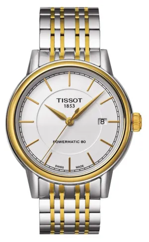 Tissot Carson Two Tone Stainless Steel Automatic White Dial Date Mens Watch T0854072201100