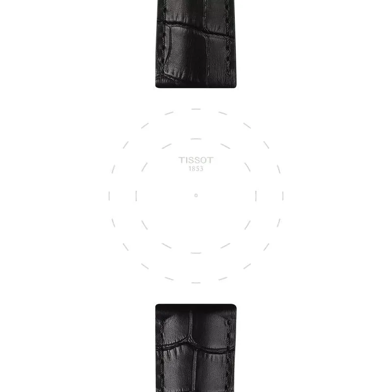 Tissot Official Black Leather Strap Lugs 22mm