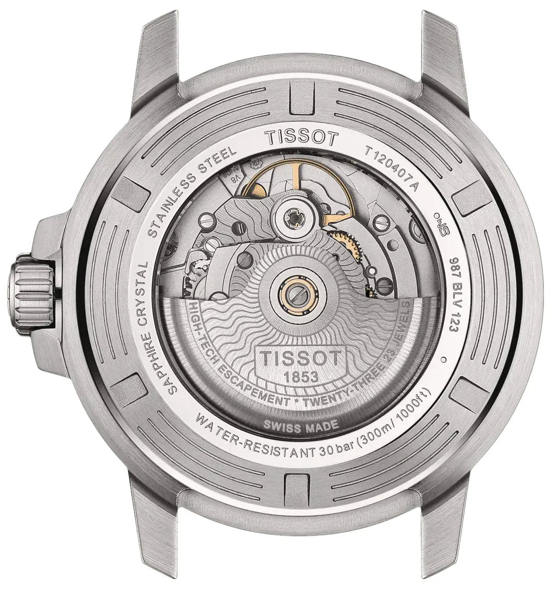 Tissot T-Sport Seastar 1000 Automatic Powermatic 80 Green Dial Stainless Steel Mesh Mens Watch T120.407.11.091.00