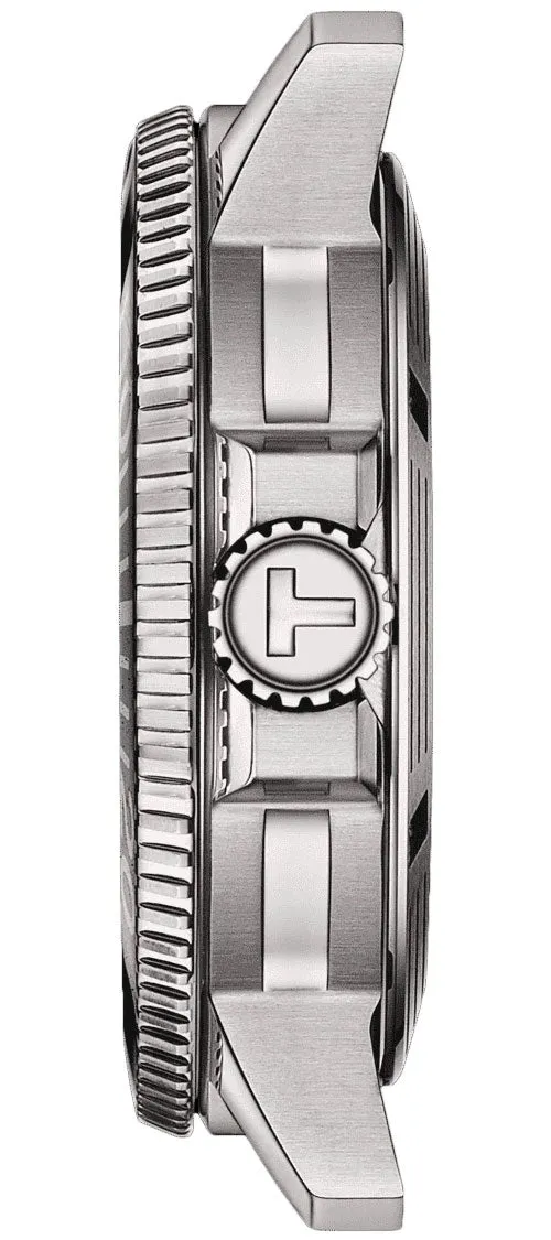 Tissot T-Sport Seastar 1000 Automatic Powermatic 80 Green Dial Stainless Steel Mesh Mens Watch T120.407.11.091.00